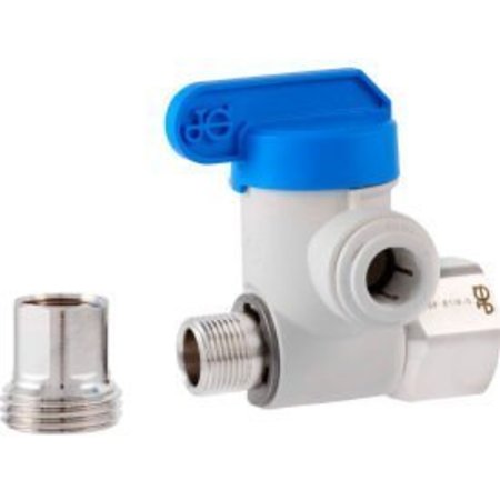 RELIANCE WORLDWIDE John Guest 1/2'' x 3/8'' x 3/8'' Polypropylene Angle Stop Adapter Valve ASVPP6LF-US